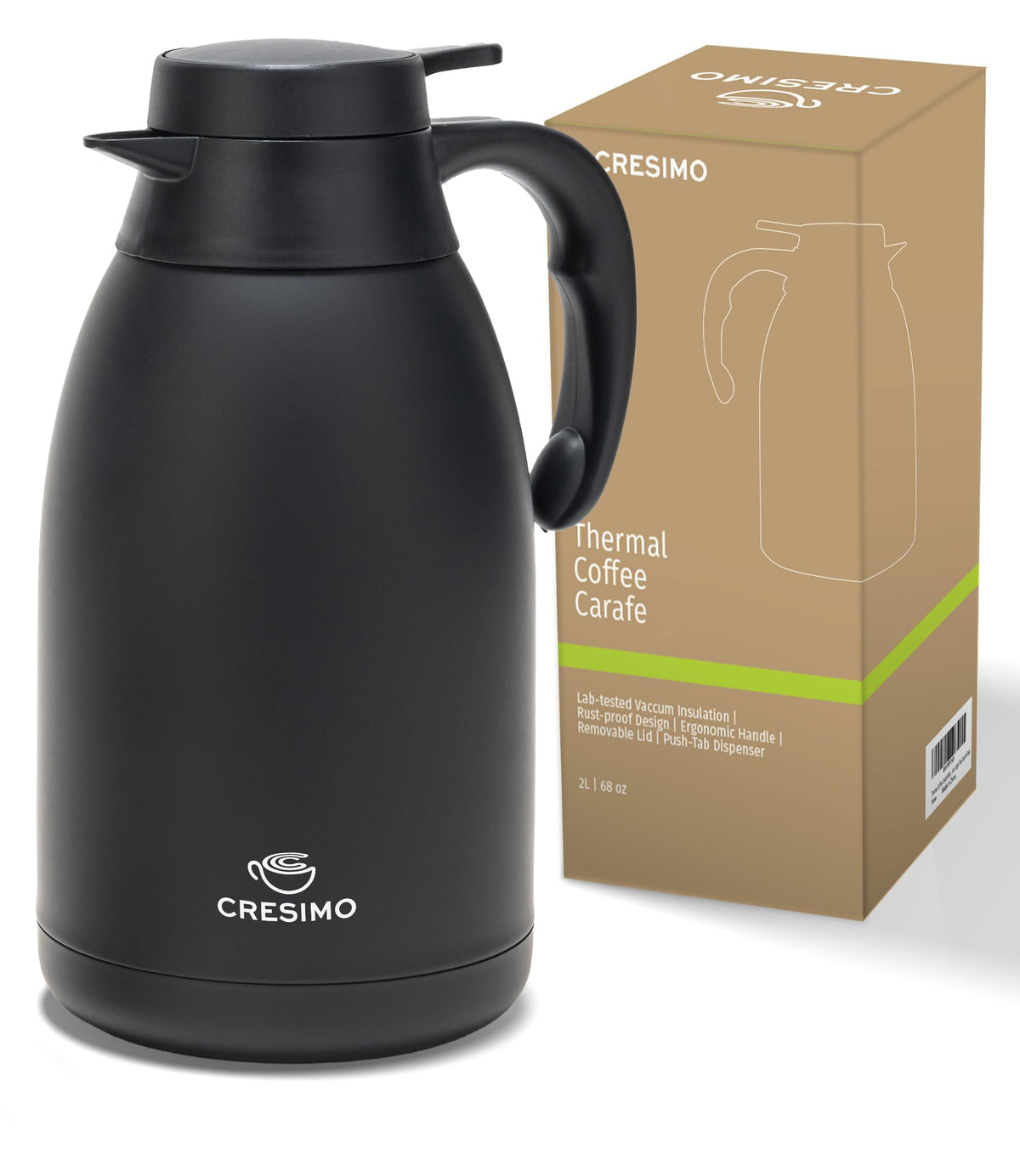 Coffee Carafe with Pump 102oz / 3L Airpot Large Hot Water Dispenser | 12 Hours Hot Cocoa Dispenser for Parties,Tea Flask, Insulated Stainless Steel Airpots for Hot Beverage Dispenser Coffee Pump