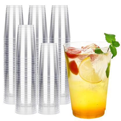 RACETOP 200 Pack 9 oz Clear Plastic Cups for Party | Disposable Clear Cup, Disposable Cups, Wine Glasses Cups, Plastic Cocktail Glasses
