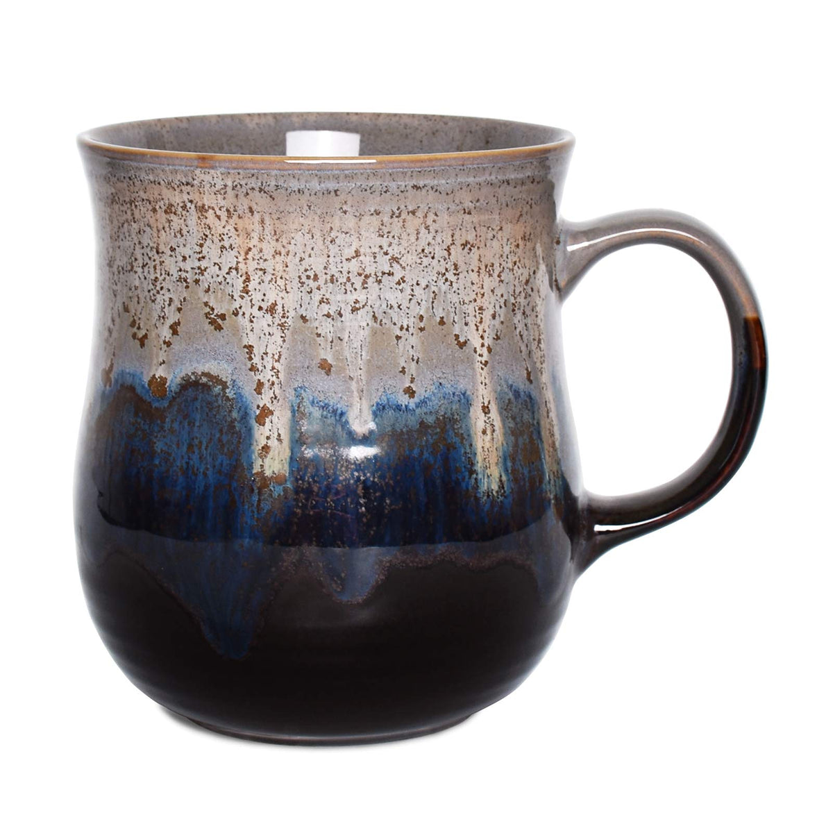 Bosmarlin Large Ceramic Coffee Mug, Blue Big Tea Cup for Office and Home, 21 Oz, Dishwasher and Microwave Safe, 1 PCS