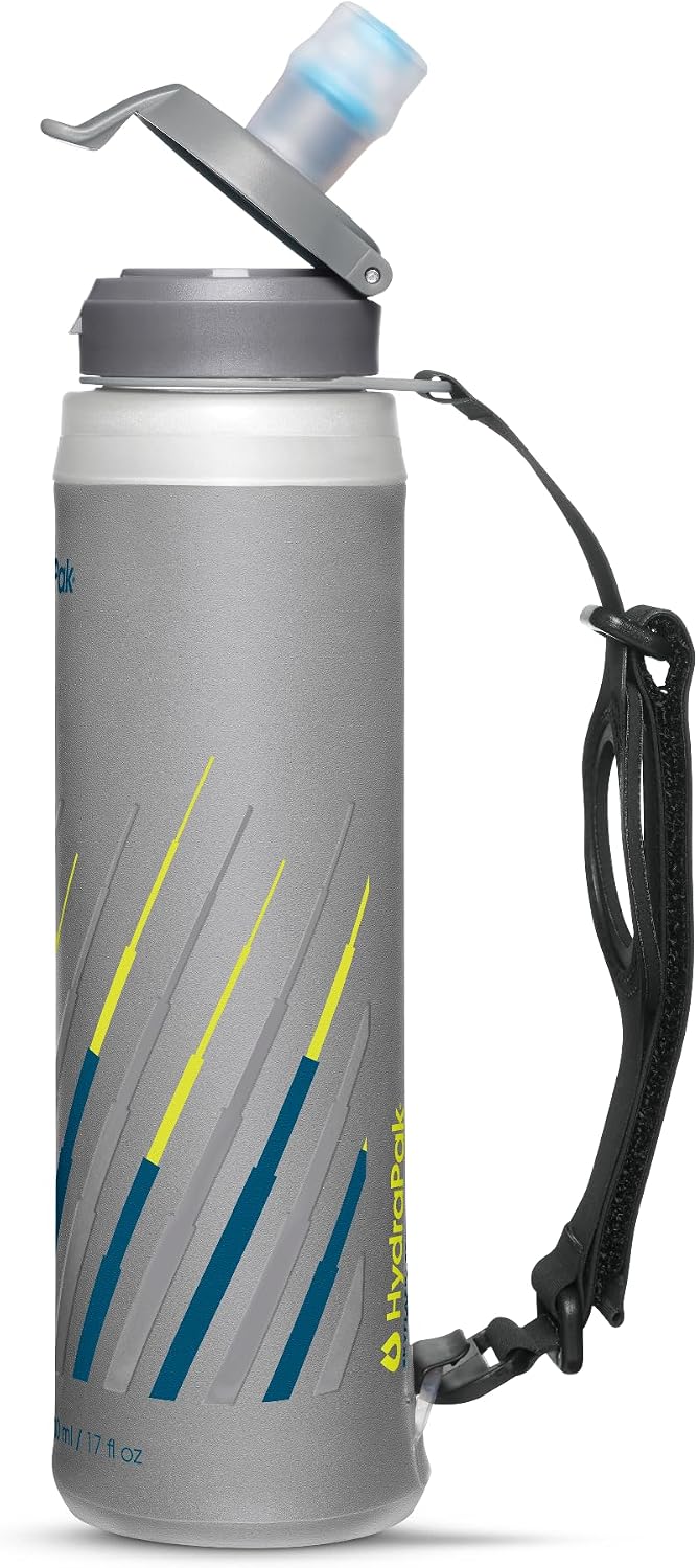 HydraPak SkyFlask Speed - Collapsible Handheld Running Water Bottle (350ml, 500ml, 500ml Insulated) - Adjustable Strap, Lightweight, Spill-Proof Cap