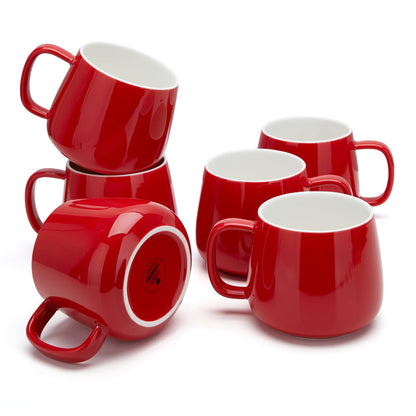 Teocera Coffee Mugs Set of 4-12oz Chip-Resistant Ceramic Cups with Ergonomic Handle | Dishwasher & Microwave Safe White Mugs | Keeps Beverage Hot, Perfect for Family Kitchen & Holiday Gifts