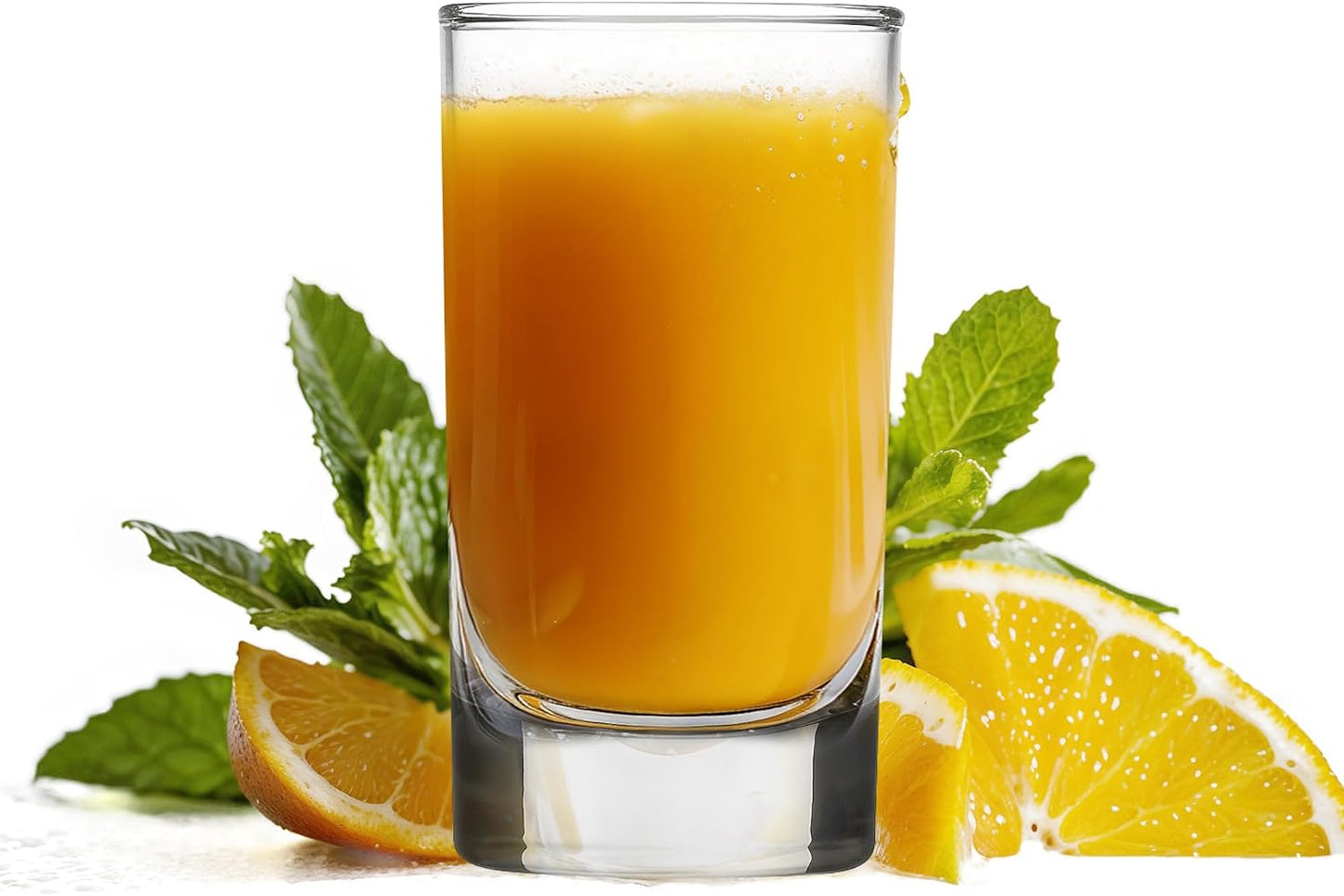 Vikko Mini Juice Glasses, 4.75 Ounce SMALL Glass Cups, Set of 6 Thick and Durable Juice Glass, 2.1 Inch x 3.9 Inch Heavy Base Juice Cups, Kids Drinking Glasses for Milk, Small Drinking Glasses