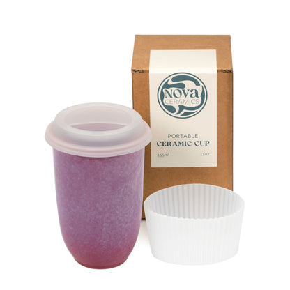 NOVA CERAMICS Coffee Travel Mug – Reusable Coffee – Microwave & Dishwasher Safe Coffee Green Tumbler - Gifts For Women Men Him Her – 16oz – Emerald