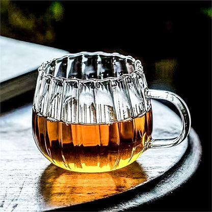 Easy to Clean 400ml Glass Breakfast Milk Cup with Handle, Cute, for Office,Home Use, Coffee Cup(Gray)
