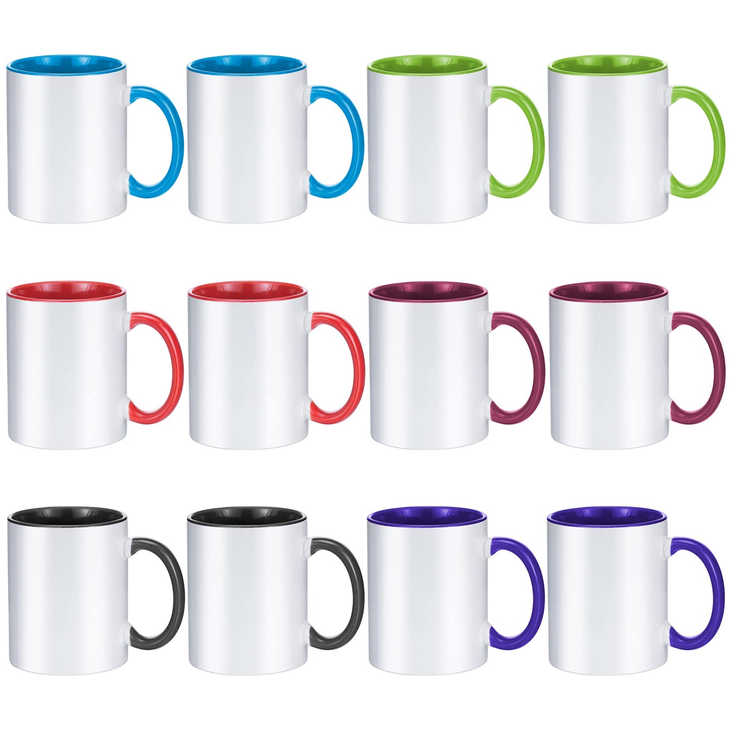 TANGLONG 11oz White Ceramic Sublimation Cups,12PCS Mugs Blank for DIY gifts | Tazas Para Sublimar,Ceramic Cup,Sublimation Mugs Blank, Bulk Mugs for Coffee, Tea, Latte, Soup, Milk, Cocoa, homemade gifts