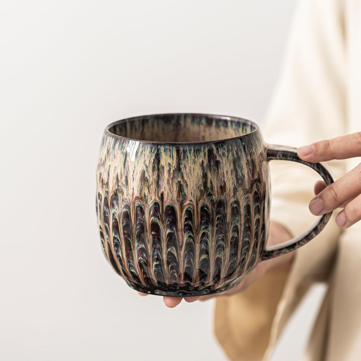 Large Ceramic Coffee Mug - 20oz Big Tea Cup, Blue | Large Tea Mug, Microwave Safe, Dishwasher Safe