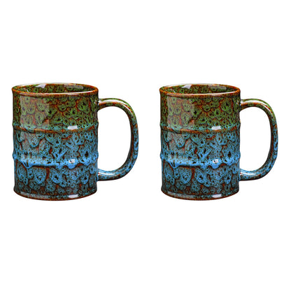 Coffee Mug,20 Oz Coffee Cups Ceramic Tea Cup Large Coffee Mug for Office and Home - Dishwasher and Microwave Safe Novelty Coffee Mug(1,Green and Blue)