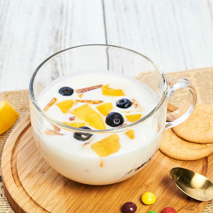 470Ml/15.5oz Glass Milk Tea Round Breakfast Cup, Home Simple Coffee - Milk Cup