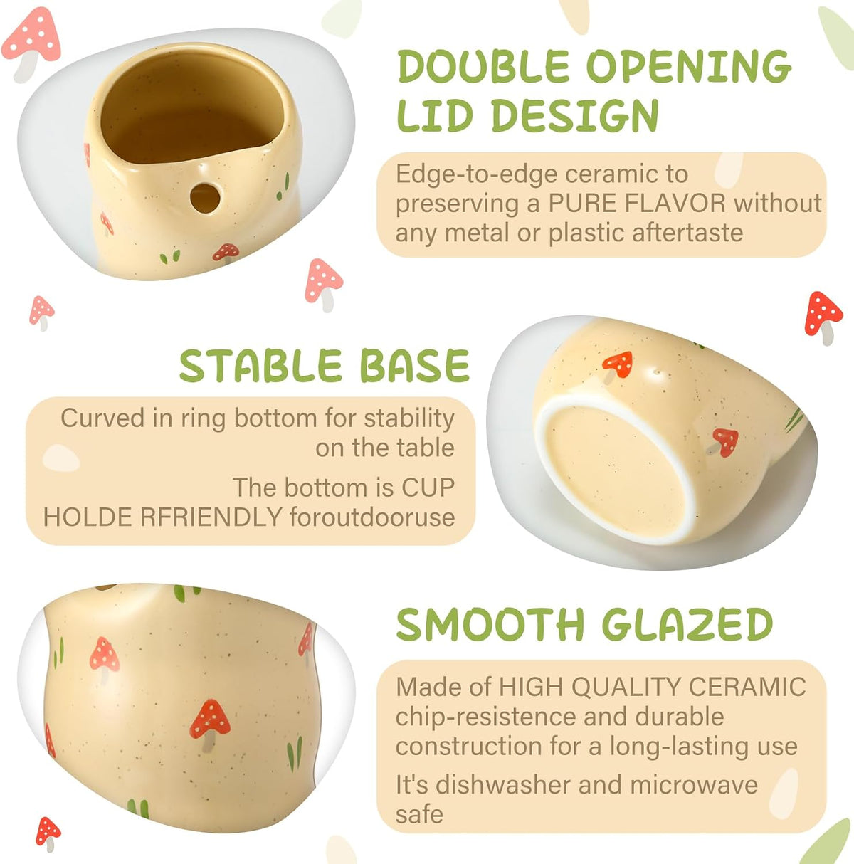 Thenshop Ceramic Coffee Mug with Sip Hole Espresso Cup 13.5oz Modern Coffee Cup Elegant Pottery Mug with Timber Design for Kitchen Dining Tea Milk Birthday Gift for Women