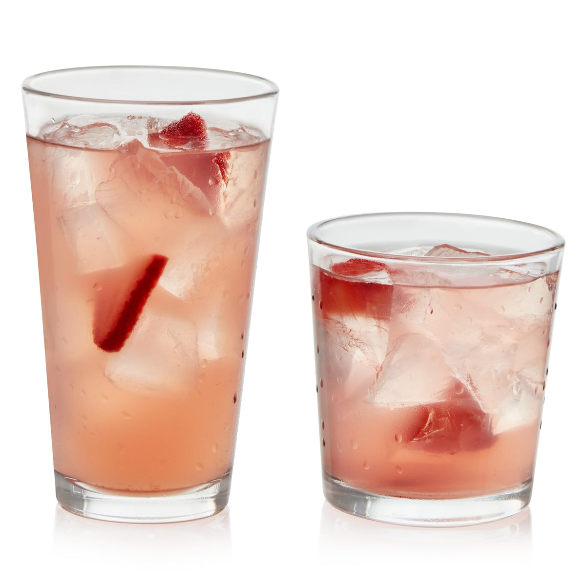 Polaris Axis Tumbler & Rocks Drinking Glasses Set of 16, Glass Cups | 17.75 oz and 15 oz Capacities for Water, Juice, Cocktails, and More with Dishwasher-Safe Convenience for Easy Cleanup