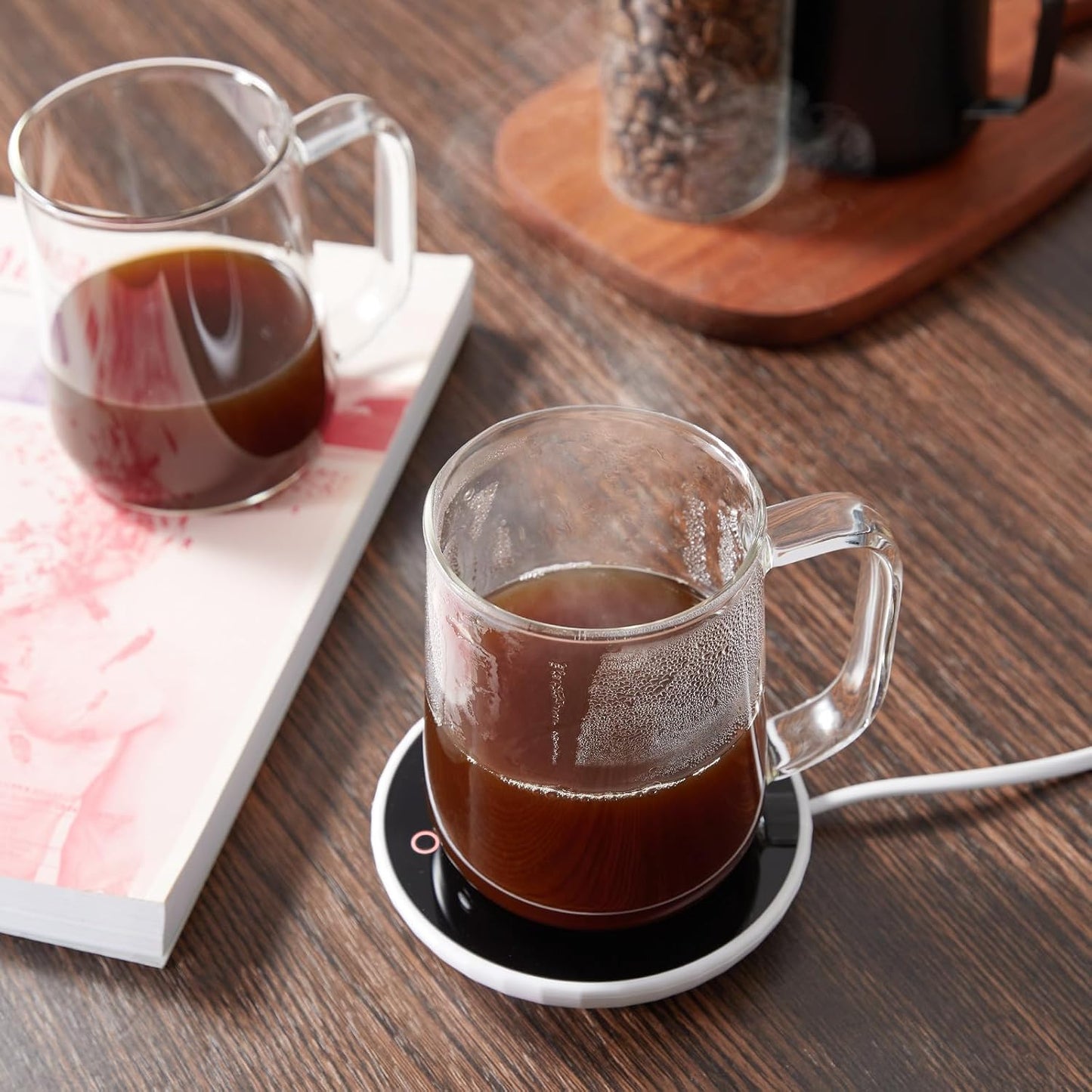 Glass Coffee Mugs, 16 oz Glass Coffee Cups Set of 2, Clear Borosilicate Glass Mugs with Handles for Cappuccino, Tea, Latte, Hot/Cold Beverages, Wine, Americano