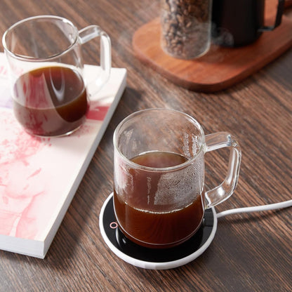 Glass Coffee Mugs, 16 oz Glass Coffee Cups Set of 2, Clear Borosilicate Glass Mugs with Handles for Cappuccino, Tea, Latte, Hot/Cold Beverages, Wine, Americano