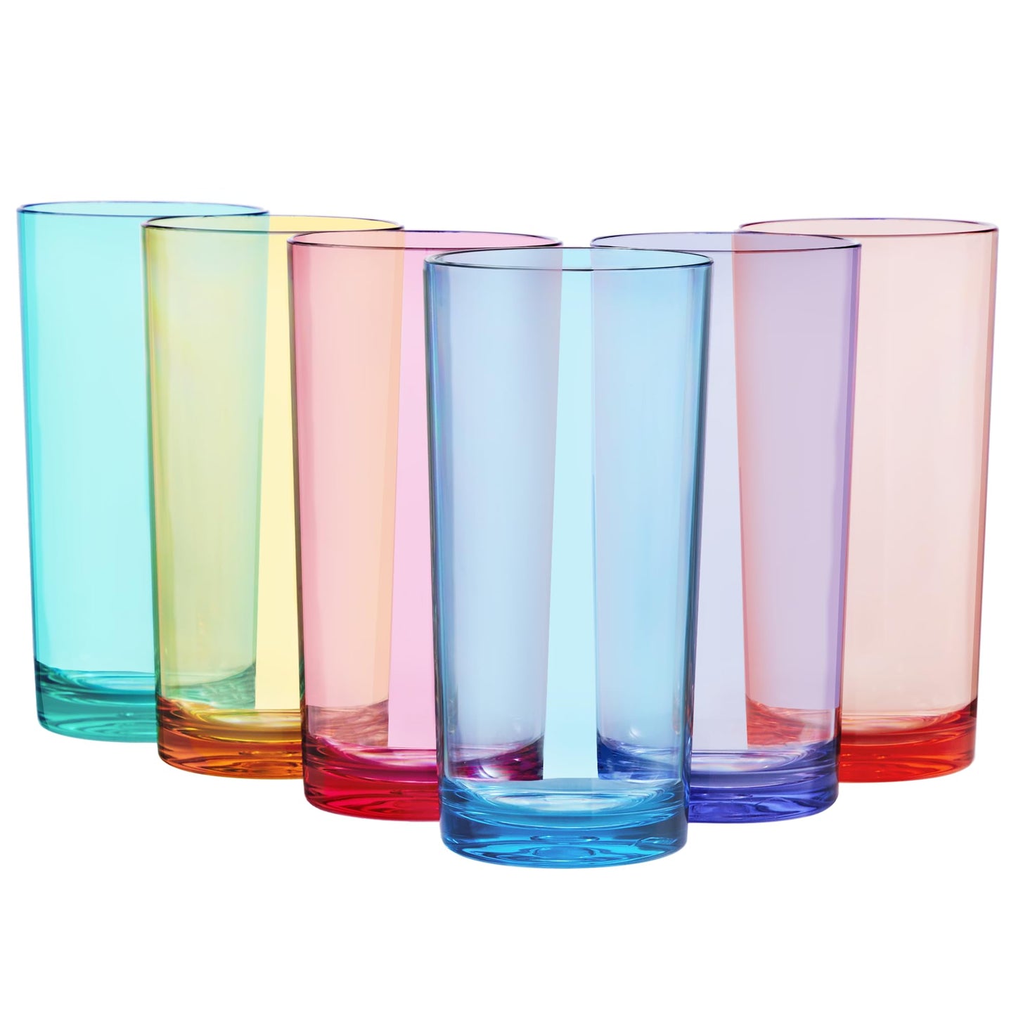 US Acrylic Classic Clear Plastic Reusable Drinking Glasses (Set of 6) 16oz Water Cups | BPA-Free Tumblers, Made in USA | Top-Rack Dishwasher Safe