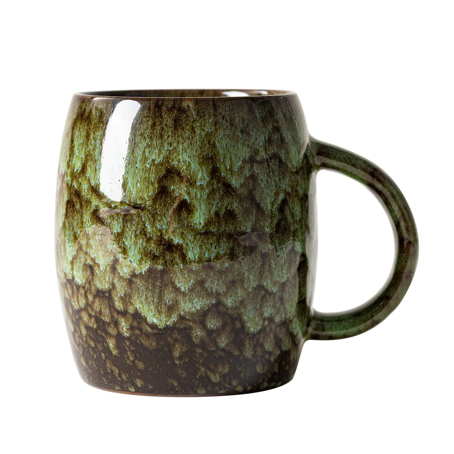 Midnight Blue Ceramic Coffee Mug 15oz - Handcrafted Artisan Mug with Large Handle for Comfort, Unique Birthday Gift for Him/Her, Office Desk Essential, Safe for Dishwasher