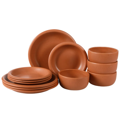 Two Time Oprah's Favorite Things Winner - Corsica Clay 4-Piece Mug Set – Burnt Apricot Terracotta Stoneware Coffee & Tea Cups, Durable Ceramic Drinkware