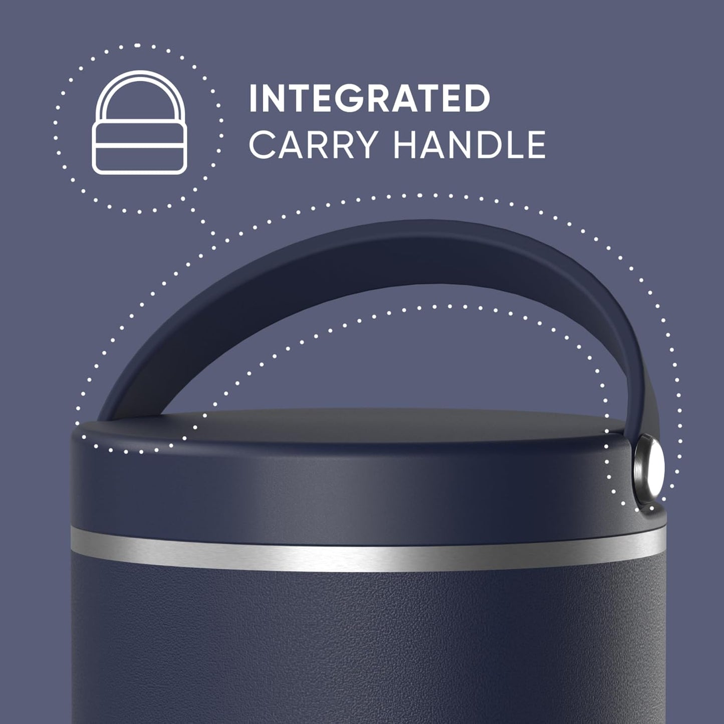 Hydrapeak 32oz Stainless Steel Vacuum Insulated Food Jar for Hot Food and Cold Food, Wide Mouth Leak-Proof Soup Jar for Adults, 10 Hours Hot and 16 Hrs Cold (Navy)
