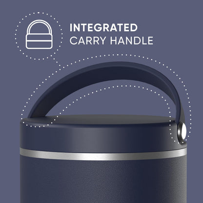 Hydrapeak 32oz Stainless Steel Vacuum Insulated Food Jar for Hot Food and Cold Food, Wide Mouth Leak-Proof Soup Jar for Adults, 10 Hours Hot and 16 Hrs Cold (Navy)