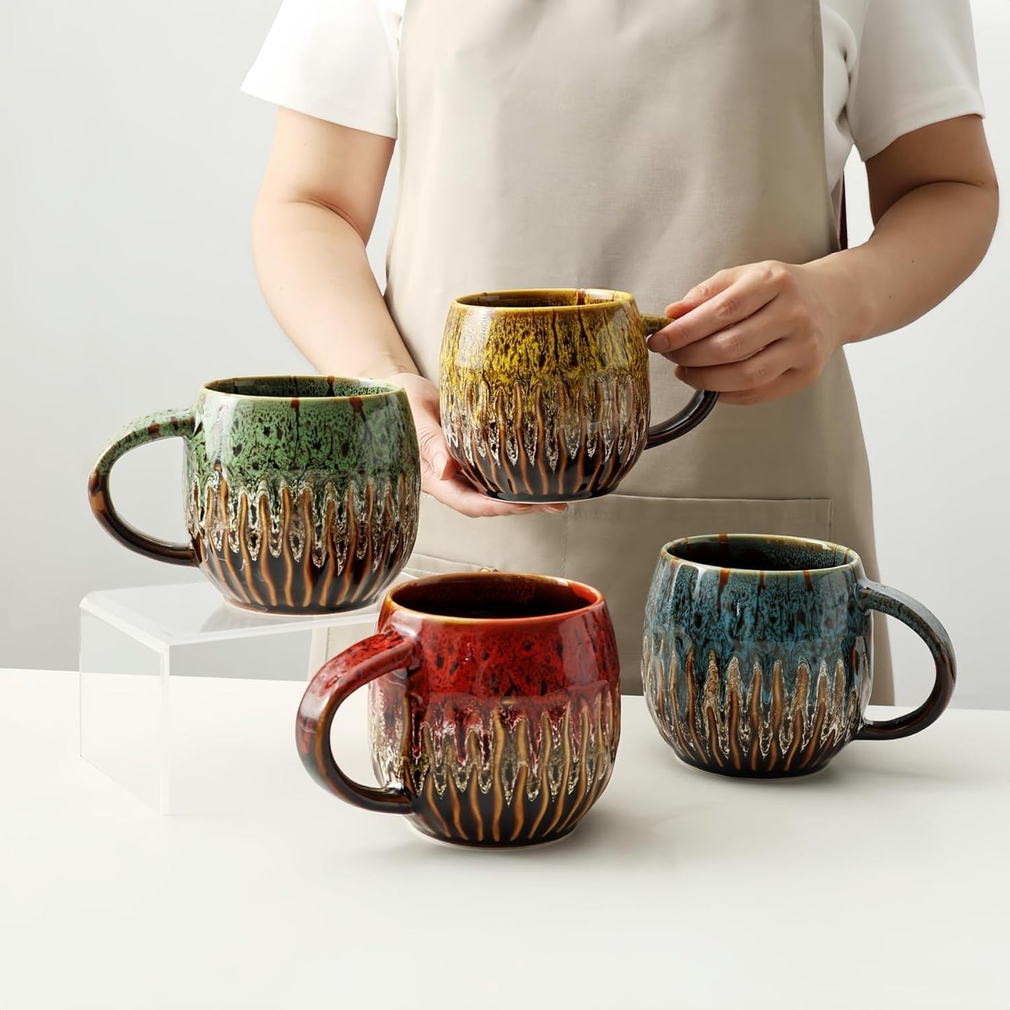 Large Ceramic Coffee Mug - 20oz Big Tea Cup, Blue | Large Tea Mug, Microwave Safe, Dishwasher Safe