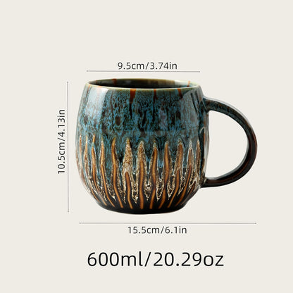 Large Ceramic Coffee Mug - 20oz Big Tea Cup, Blue | Large Tea Mug, Microwave Safe, Dishwasher Safe