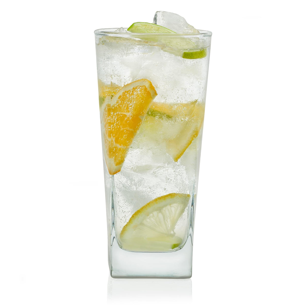 Heavy Base Drinking Glasses Set of 8, Weighted Clear Water Cups | 15.5 oz Capacity for Water, Juice, Soda, Cocktails, and More with Weighted Base and Dishwasher-Safe Cleanup