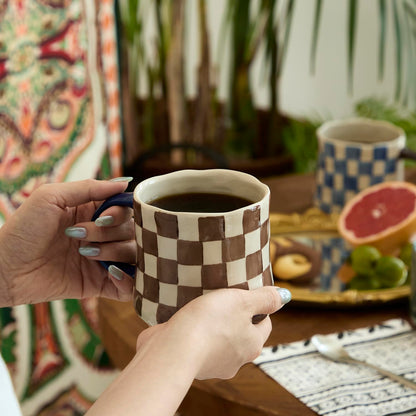 Striped Ceramic Coffee Mugs Set of 2, Pink and Green Stackable Stoneware Mugs for Morning Coffee, Tea & Cocoa, 12oz Dishwasher & Microwave Safe Mug Gift Set for Home & Office