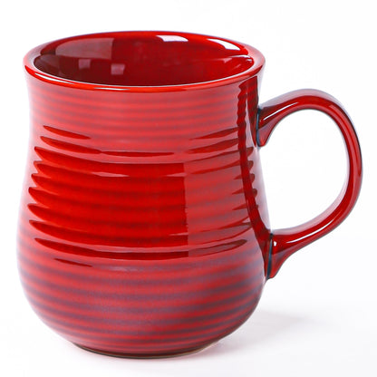 21 oz Large Ceramic Coffee Mugs, Handmade Tea Cups with Handle | Pottery Mug Handmade for Office and Home, for Men and Women, Dishwasher and Microwave Safe, Great Gift, Orange