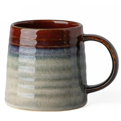 15.5oz Large Heavyweight Ceramic Mug, Reactive (Light Green) | 15.5oz Medium-Large, Heavy Weighted Stoneware, Reactive Transmutation Glaze, Microwave & Dishwasher Safe, Gift Box