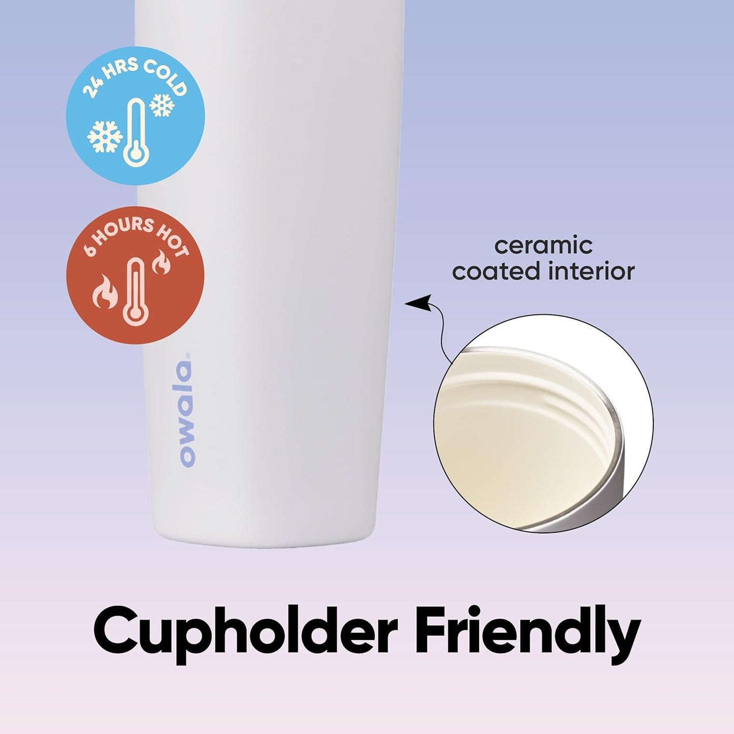 Owala SmoothSip Slider Insulated Travel Coffee Cup 20 oz Candy Coated