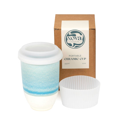 NOVA CERAMICS Coffee Travel Mug – Reusable Coffee – Microwave & Dishwasher Safe Coffee Green Tumbler - Gifts For Women Men Him Her – 16oz – Emerald