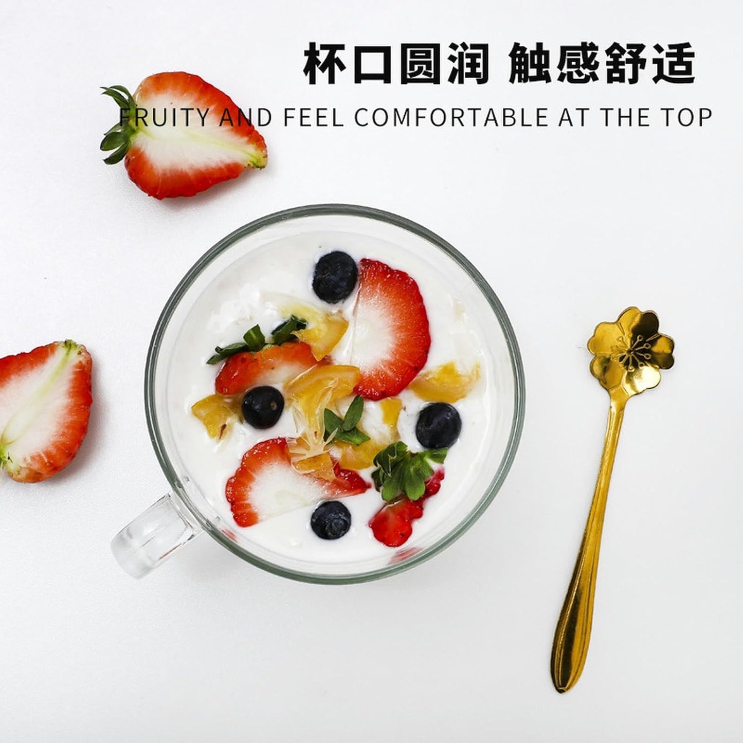 Transparent Oat Breakfast Milk Cup With Handle Large Capacity Oat Coffee Cup-Milk Cup -470ml