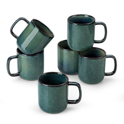 vancasso Porcelain Coffee Mugs Set, 12 oz Ceramic Coffee Cups for Latte Hot Tea Cappuccino Cocoa Milk Cups Set of 6, Dishwasher & Microwave Safe, White