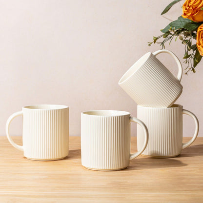 theterra Ceramic Coffee Mugs Set of 6, 14.2 oz Coffee Cups with Handle | Handmade, Suitable for Latte, Tea, Milk, Beer & Hot Cocoa, Cocoa Mocha