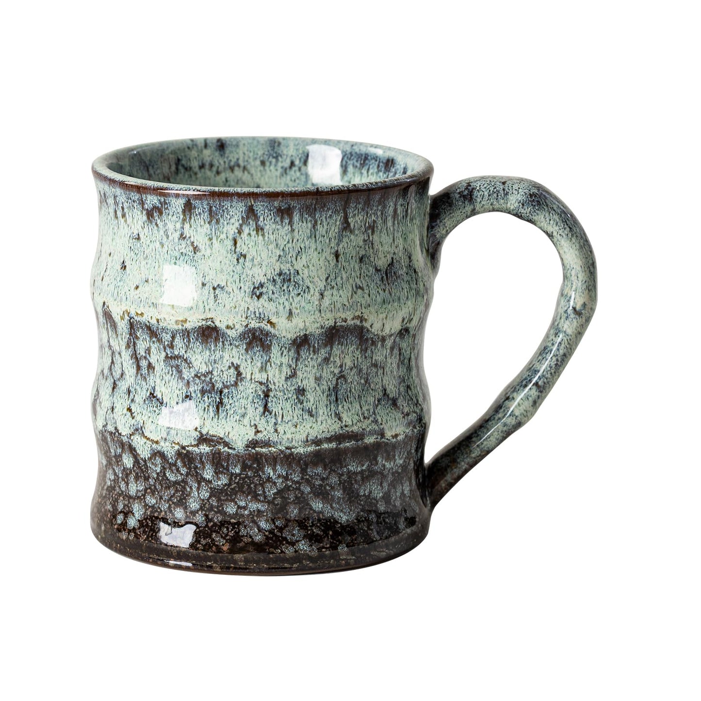 Midnight Blue Ceramic Coffee Mug 15oz - Handcrafted Artisan Mug with Large Handle for Comfort, Unique Birthday Gift for Him/Her, Office Desk Essential, Safe for Dishwasher