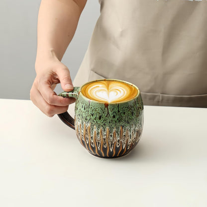 Large Ceramic Coffee Mug - 20oz Big Tea Cup, Green | Large Tea Mug, Microwave Safe, Dishwasher Safe