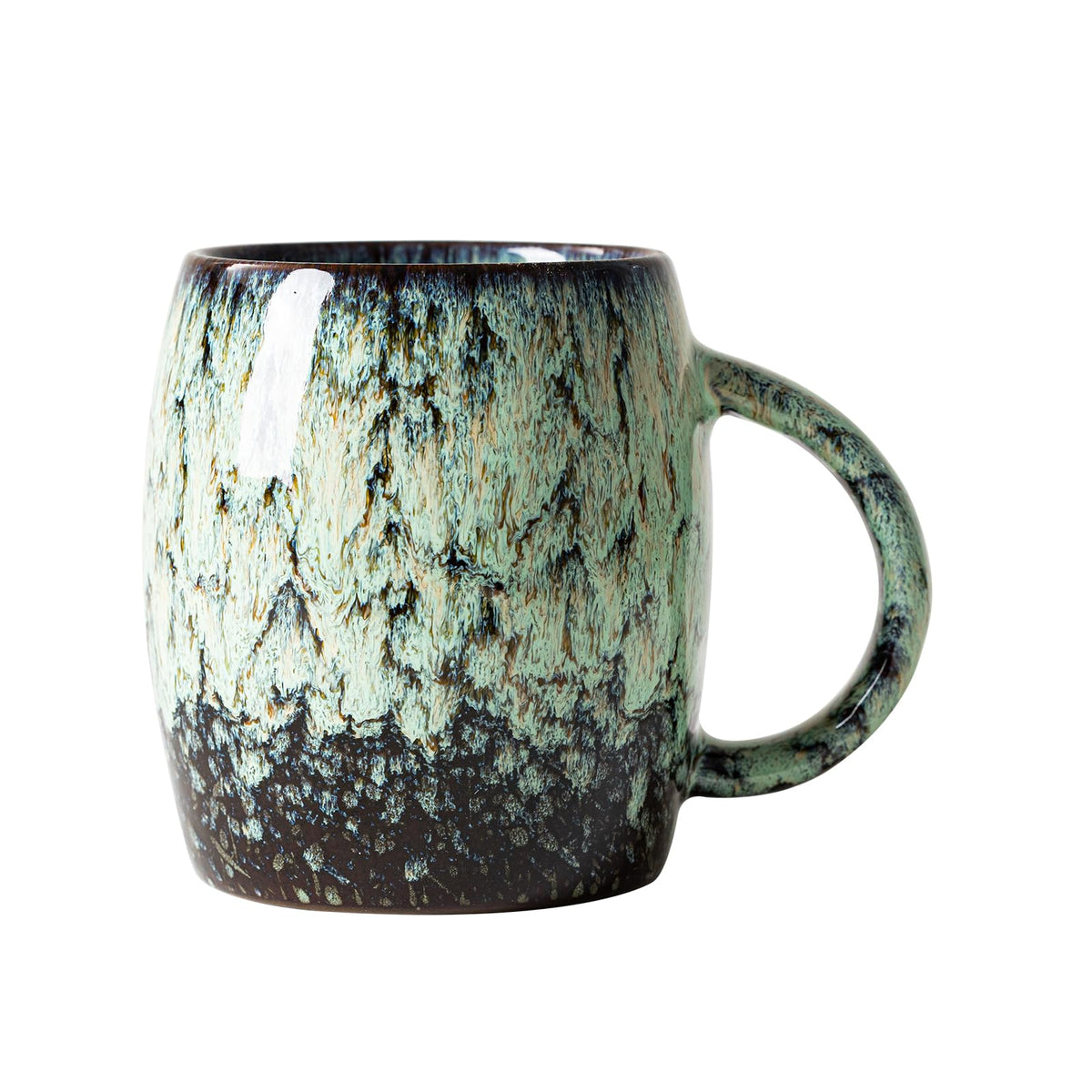Midnight Blue Ceramic Coffee Mug 15oz - Handcrafted Artisan Mug with Large Handle for Comfort, Unique Birthday Gift for Him/Her, Office Desk Essential, Safe for Dishwasher