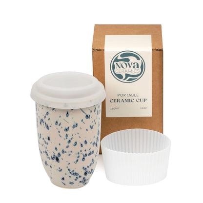 NOVA CERAMICS Coffee Travel Mug – Reusable Coffee – Microwave & Dishwasher Safe Coffee Green Tumbler - Gifts For Women Men Him Her – 16oz – Emerald