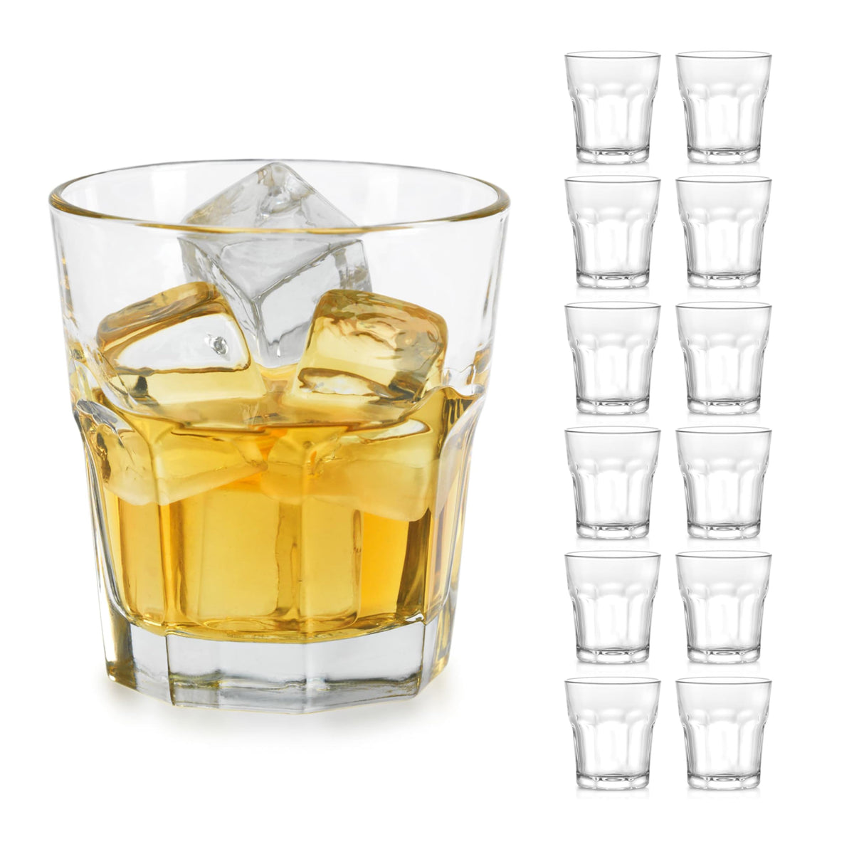Libbey Gibraltar DuraTuff Drinking Glass Drinking Cup Set, Iconic Heavy Base Bar Glassware Thick Drinking Glasses Set of 12, 22-Ounce Iced Tea Glasses