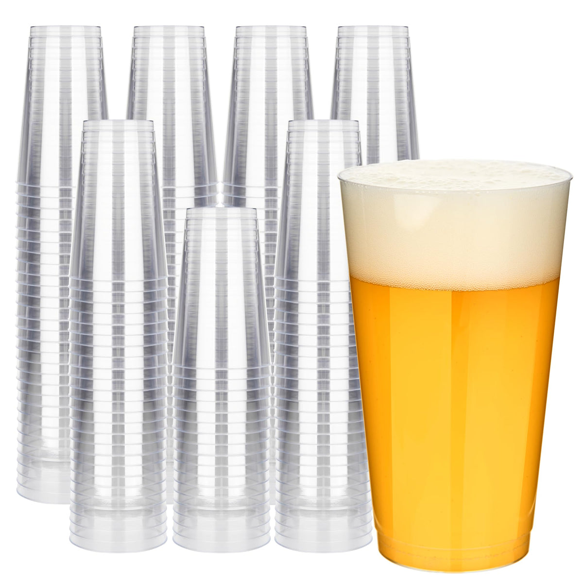 RACETOP 200 Pack 9 oz Clear Plastic Cups for Party | Disposable Clear Cup, Disposable Cups, Wine Glasses Cups, Plastic Cocktail Glasses