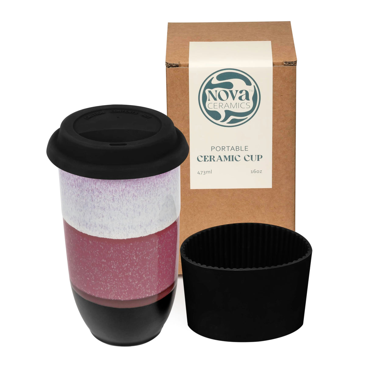 NOVA CERAMICS Coffee Travel Mug – Reusable Coffee – Microwave & Dishwasher Safe Coffee Green Tumbler - Gifts For Women Men Him Her – 16oz – Emerald