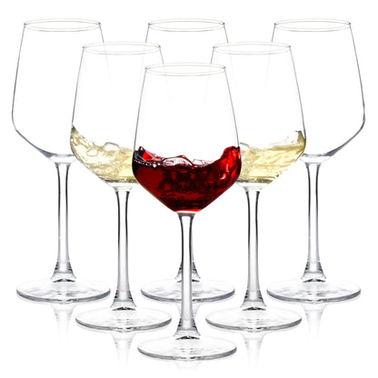 Wine Glasses Set of 12, 12oz Clear Red/White Wine Cup, Long Stem Wine Glasses for Party, Wedding and Home