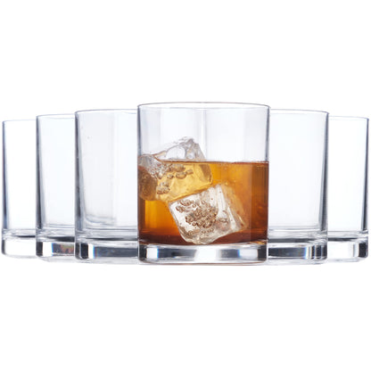 US Acrylic Classic Clear Plastic Reusable Drinking Glasses (Set of 6) 16oz Water Cups | BPA-Free Tumblers, Made in USA | Top-Rack Dishwasher Safe