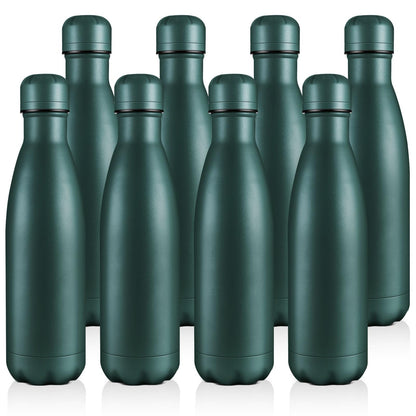 Volhoply 17oz Insulated Stainless Steel Water Bottle, Double Wall Vacuum Flask, Keeps Cold 24h & Hot 12h, Available in Packs of 1, 4, or 8（Silver,1 Pack)