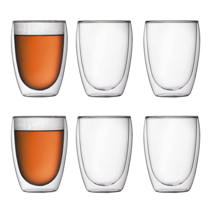 Bodum 15oz Pavina Double Wall High-Heat Borosilicate Glass, Set of 2, Clear