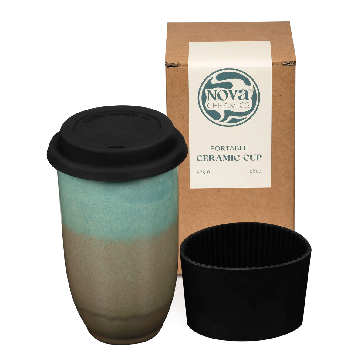 Nova Ceramics Travel Mugs - 12oz & 16oz - 26 Nature-Inspired Handmade Designs - Microwave & Dishwasher Safe, Perfect for On-the-Go Coffee Lovers