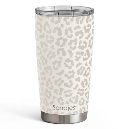 SANDJEST 20oz Stylish Botanical Daisies Insulated Stainless Steel Coffee Flask - Portable, Leakproof, Double-Wall Keeps Coffee Cozy Longer, Cup Holder Friendly, Reusable, Gym-to-Office Use, Iced or Hot Ready, Gift for Her