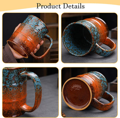 Coffee Mug,20 Oz Coffee Cups Ceramic Tea Cup Large Coffee Mug for Office and Home - Dishwasher and Microwave Safe Novelty Coffee Mug(1,Green and Blue)