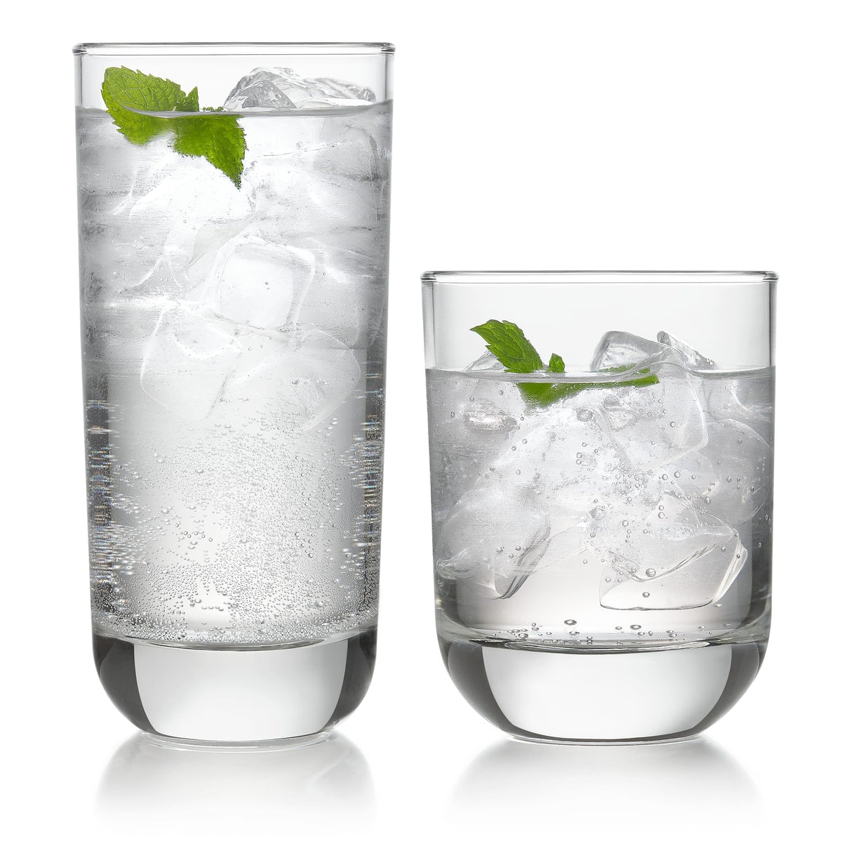 Polaris Axis Tumbler & Rocks Drinking Glasses Set of 16, Glass Cups | 17.75 oz and 15 oz Capacities for Water, Juice, Cocktails, and More with Dishwasher-Safe Convenience for Easy Cleanup