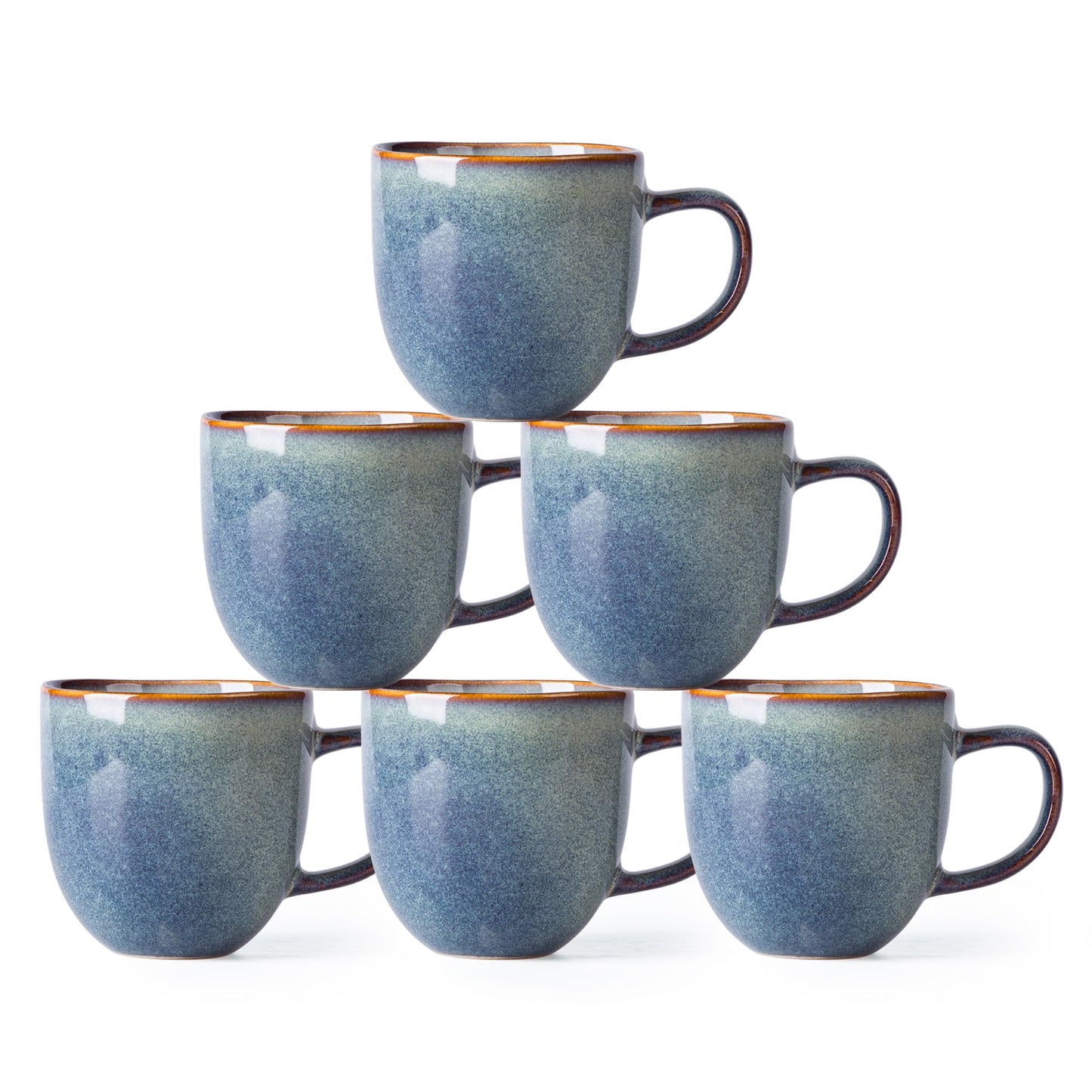 AmorArc 12oz Coffee Mugs, Ceramic Coffee Mugs set of 6 for Man, Woman, Dad, Mom, Modern Coffee Mugs with handle for Latte/Cappuccino/Milk/Cocoa. Dishwasher&Microwave Safe, Cappuccino