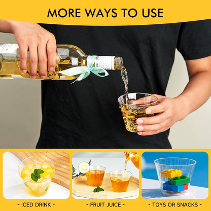 RACETOP 200 Pack 9 oz Clear Plastic Cups for Party | Disposable Clear Cup, Disposable Cups, Wine Glasses Cups, Plastic Cocktail Glasses