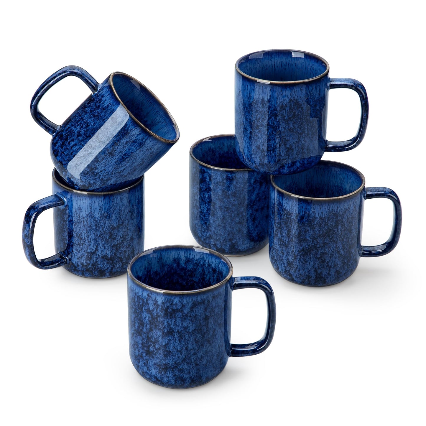 vancasso Porcelain Coffee Mugs Set, 12 oz Ceramic Coffee Cups for Latte Hot Tea Cappuccino Cocoa Milk Cups Set of 6, Dishwasher & Microwave Safe, White